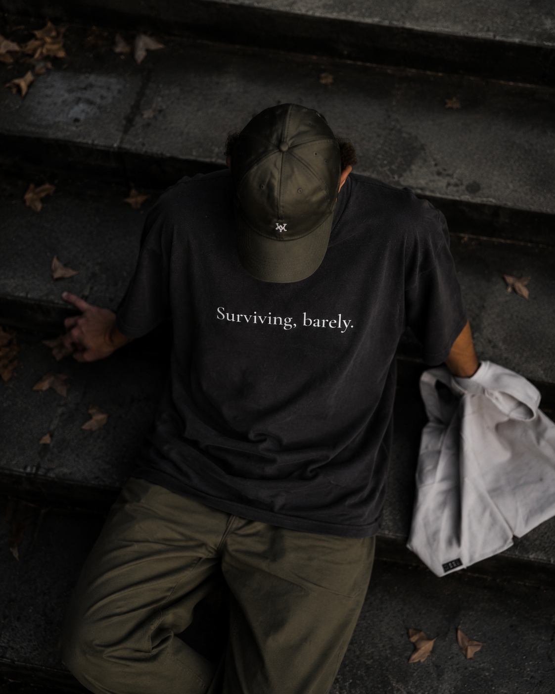 Surviving, barely. | Minimal graphic tee