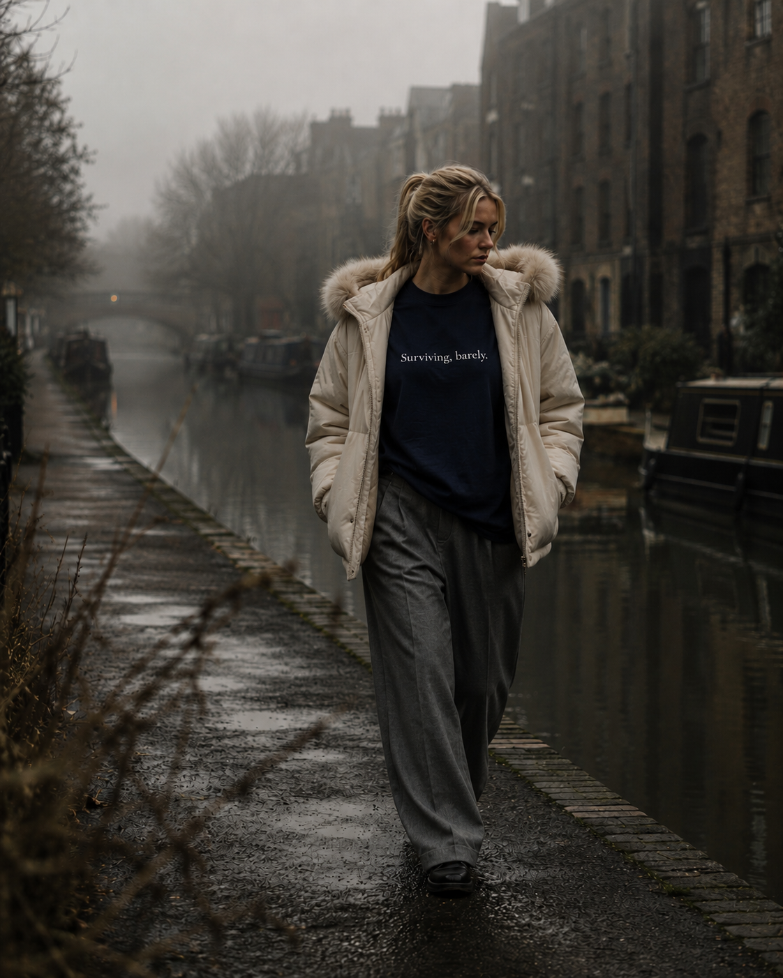 Surviving, barely. | Minimal graphic tee