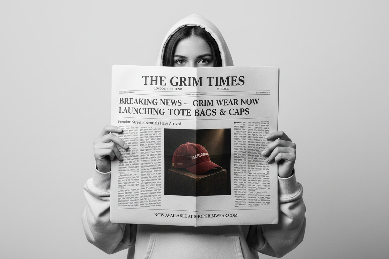 The Grim Times Hero Banner with Cap